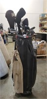 Assorted Golf Clubs And Bag