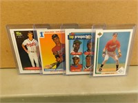 Chipper Jones RC's - Lot of 4 baseball cards