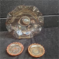 Carnival Glass & Pressed Glass Bowl  - H