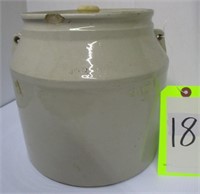 UNMARKED CROCK WITH LID