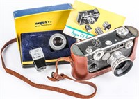 Vintage Argus Film Camera + C-3 Lens & Telephoto