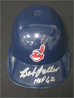 Bob Feller Signed Mini Batting Helmet EUA COA