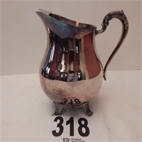 SILVER WATER PITCHER WITH ICE GUARD BY F.B.