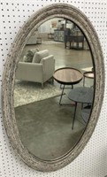 Crackle Finished Oval Mirror