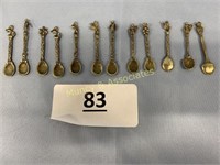 Twelve Hors D'euvre Spoons Marked Italy