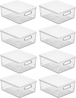 mDesign - 8 pck Large Stackable Storage Bin Boxes