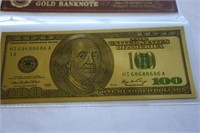 24K Gold Replica USA $ 100 Bill Double Sided