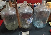 3 huge old glass water bottles jugs Crisa