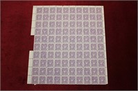 CANADA USED SHEET OF 100 POSTAGE DUE STAMPS