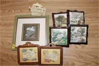 HOME INTERIOR STYLE WOOD PLAQUES, LILY PRINT,