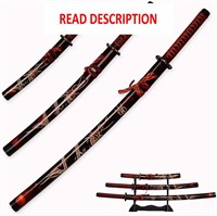 Handmade Japanese Katana 3-Piece Set, 3 Colors