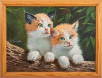 Arthur Sarnoff Two Kittens Acrylic on Canvas