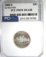 1999-S Silver Quarter PCI PR70 DCAM New Jersey