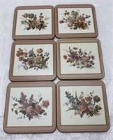 Vintage Pimpernel Coasters Set Of 6 Floral Made