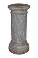 A Classical Doric Order White & Grey Marble Column