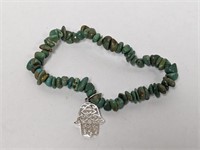 Stretchy Turquoise Bracelet w/.925 Sterling