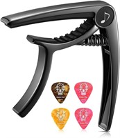 P3727  Donner Guitar Capo DC-2 Black, 4 Picks