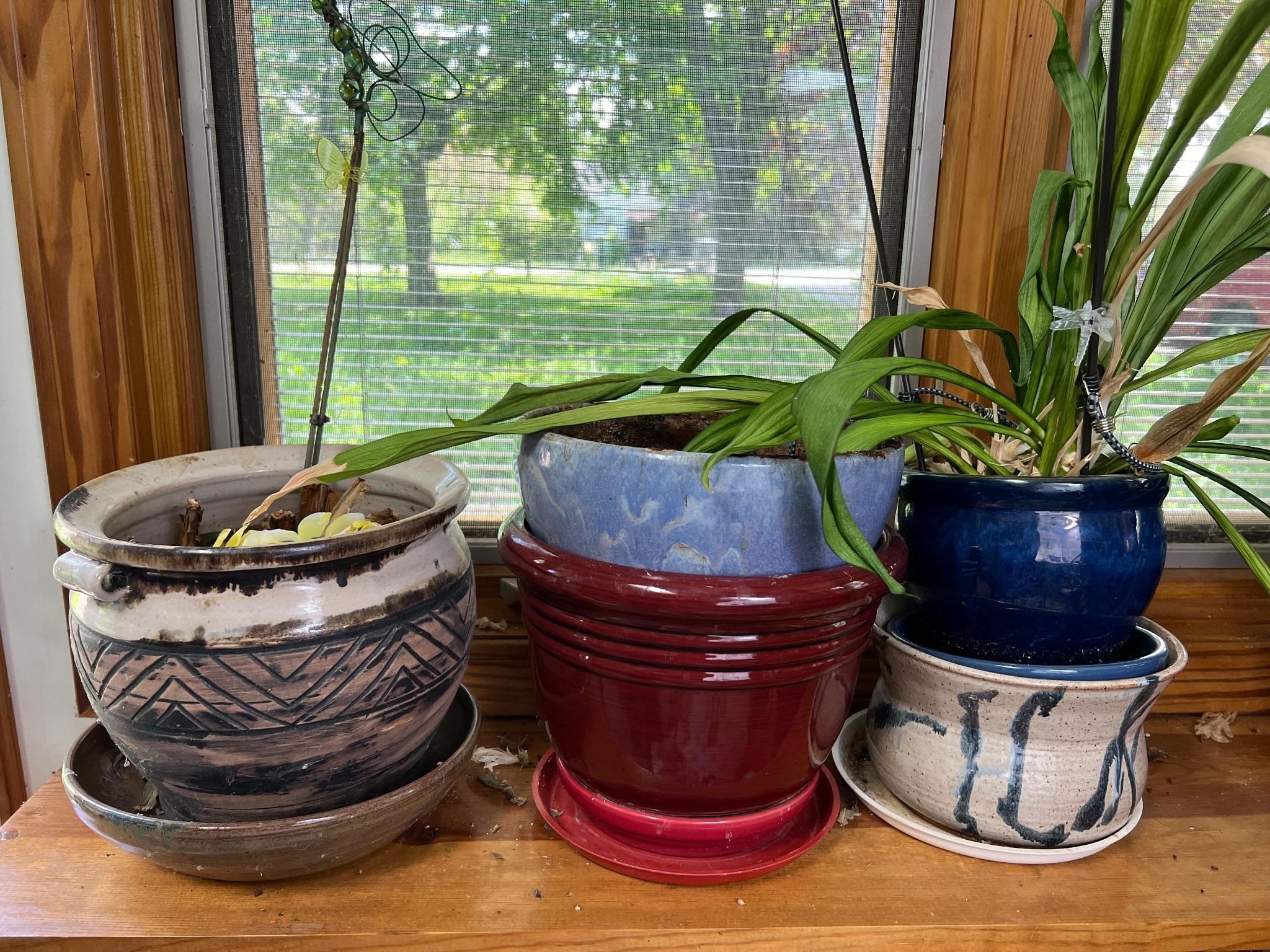 Collection of Stoneware Planter Pots Planters
