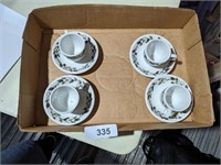 (4) Railroad Hotel Demitasse Cups & Saucers