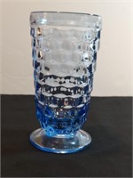 Pale Blue Cubes Pattern Pedestal Drinking Glass