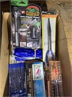 Mix box of tools, including 11 inch needle nose