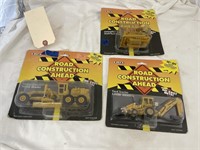 3 Ertl Die Cast Road Construction Toys NIB