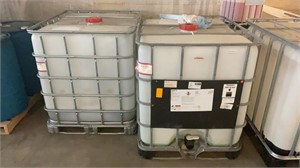 1 LOT, 2 - 275 Gallon IBC Tanks **MAY CONTAIN