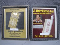 Pair Of Vintage Framed Pall Mall Cigarette Ads.