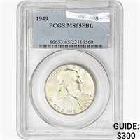 1949 Franklin Half Dollar PCGS MS65 FBL