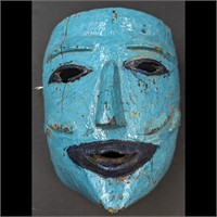Unique Blue Painted Wooden Mask, More Information