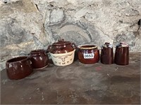 COLLECTION OF BROWN STONEWARE PIECES