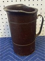 ANTIQUE WOOD FIBER PITCHER UNITED INDURATED FIBRE