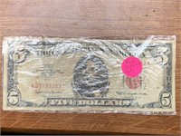 Red Seal 5 Dollar Bill