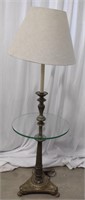 (AN) Floor Lamp w/ Glass Table (approx 50"H)