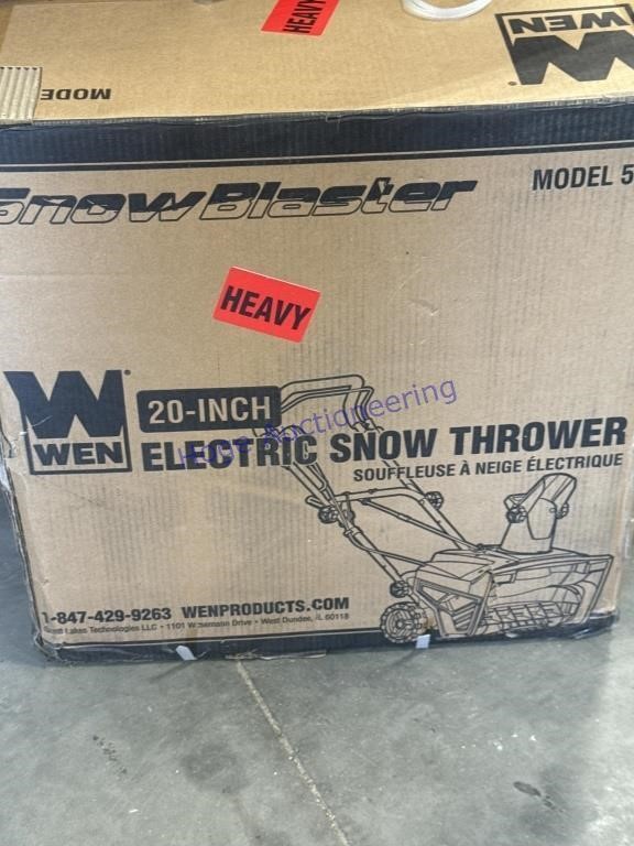 WEN 20-INCH ELECTRIC SNOW THROWER, MODEL 5670,