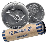 Roll of 1967 Rabbit Nickels