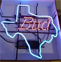 Bud Texas Beer Neon Advertising Sign