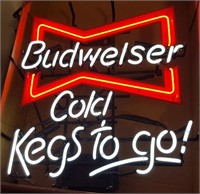 Budweiser "Cold Kegs To Go" Neon Advertising Sign