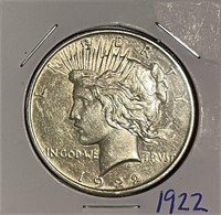 US 1922 Silver PEACE Dollar
