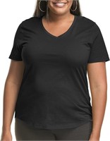 Just My Size Womens Short Sleeve V-Neck Tee 5XL