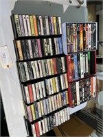 LARGE LOT OF CASSETTE TAPES AND VHS TAPES
