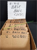 Box of Baseball Trading Cards  N to Z