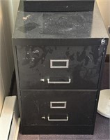 2 drawer black filing cabinet