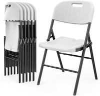 Heavy Duty Foldable Chair Portable White, 6 Pack