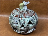 Jack-O-Lantern with Mice Cookie Jar