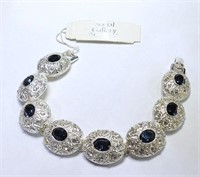 Social Gallery Rhinestone & Sapphire Bracelet NWT