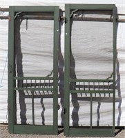 Pair of Antique Green Painted Screen Doors