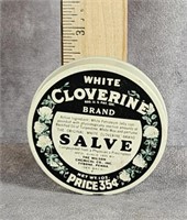 WHITE CLOVERINE BRAND SALVE TIN