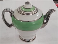 Green Striped Teapot