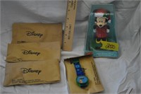Disney watches and Mickey & Minnie solar figurine